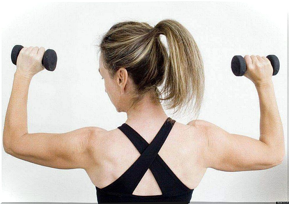 Shoulder press for trained arms