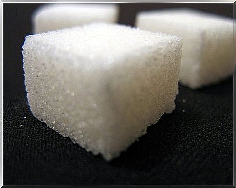 Sugar cubes close up