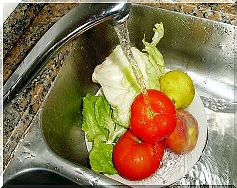 Save water: wash fruits and vegetables in a bowl