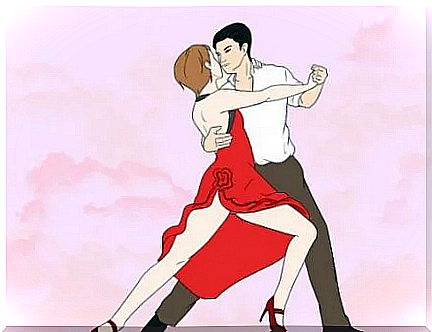 Dance therapy: drawing of a dancing couple.